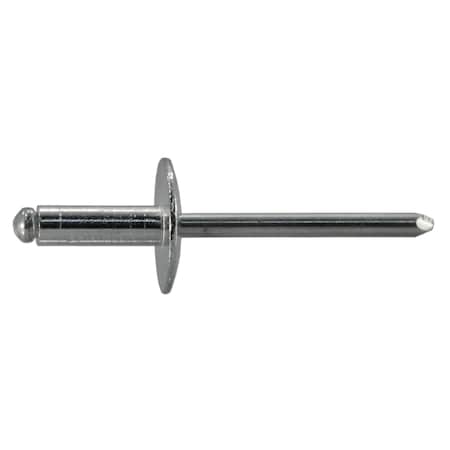 Midwest Fastener Blind Rivet, Large Flanged Head, 3/16 in Dia., 1/4 in L, Aluminum Body, 50 PK 53952